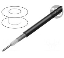 Wire: coaxial | RG223 | solid | Cu | PVC | black | 5.4mm | CPR: Eca