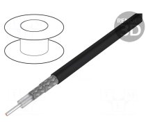 Wire: coaxial | RG223U | wire | Cu | PVC | black | 100m | Øcable: 5.4mm