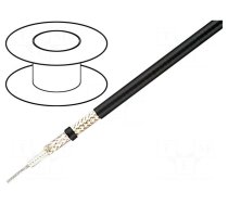 Wire: coaxial | RG223U | solid | Cu | PVC | black | 5.2mm