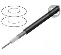 Wire: coaxial | RG58CU | stranded | Cu | PVC | black | 5mm | CPR: Eca