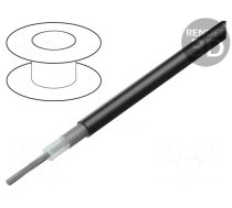 Wire: coaxial | RG58CU | stranded | Cu | PVC | black | 5mm