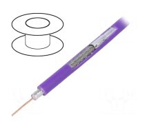 Wire: coaxial | RG59 | wire | Cu | PVC | violet | 100m | Øcable: 6.1mm