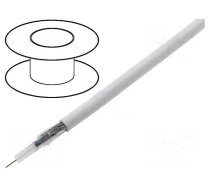 Wire: coaxial | RG59BU-F | wire | Cu | PVC | white | 100m | Øcable: 5.8mm