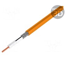 Wire: coaxial | RG59 | 1x20AWG | solid | Cu | 0.52mm2 | FHDPE | orange | 500m