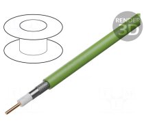 Wire: coaxial | RG59/U | 1x22AWG | wire | Cu | FRNC | green | 100m | CPR: Dca