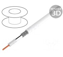 Wire: coaxial | SAT-KOAX-1.1/4.8 | wire | Cu | PVC | white | 100m