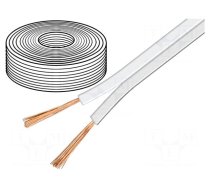 Wire: loudspeaker cable | 2x2.5mm2 | stranded | CCA | white