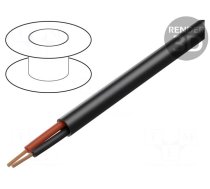 Wire: loudspeaker cable | 2x19AWG | stranded | OFC | black | unshielded