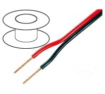 Wire: loudspeaker cable | 2x2.5mm2 | stranded | OFC | black-red | PVC
