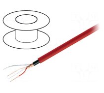 Wire: microphone cable | 1x2x0.22mm2 | red | OFC | -15÷70°C | PVC