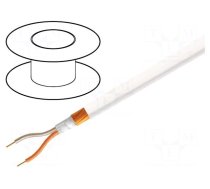 Wire: microphone cable | 2x0.25mm2 | white | OFC | -15÷70°C | PVC