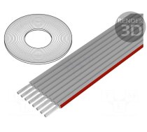 Wire: ribbon | 1.27mm | stranded | Cu | unshielded | PVC | grey | 30.5m