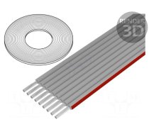 Wire: ribbon | 1.27mm | stranded | Cu | unshielded | PVC | grey | 30.5m