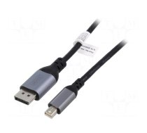 Cable | DisplayPort 1.2,HDCP 2.2 | 2m | black | Enclos.mat: aluminium