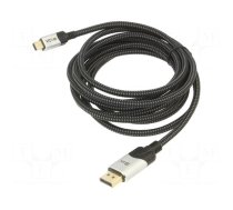 Cable | DisplayPort 1.4,HDCP 2.2 | PVC | textile | 3m | black