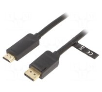 Cable | DisplayPort plug,HDMI plug | Len: 5m | black | 30AWG