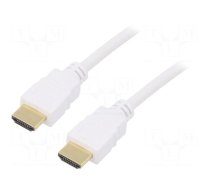 Cable | HDCP 2.2,HDMI 1.4 | HDMI plug,both sides | PVC | 2m | white