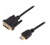 Cable | HDMI 1.4 | DVI-D (18+1) plug,HDMI plug | 3m | black | 30AWG