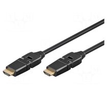 Cable | HDMI 1.4 | HDMI plug movable ±90°,both sides | 2m | black