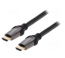 Cable | HDMI 1.4 | HDMI plug,both sides | PVC | textile | 10m | black