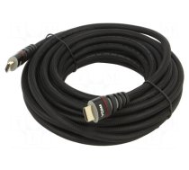Cable | HDMI 1.4 | HDMI plug,both sides | PVC | textile | 10m | black