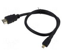 Cable | HDMI 1.4 | HDMI plug,micro HDMI plug | Len: 0.5m | black