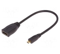 Cable | HDMI 1.4 | HDMI socket,micro HDMI plug | PVC | 0.2m | black