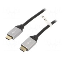 Cable | HDMI 2.0 | HDMI plug,both sides | PVC | textile | Len: 5m | black