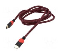 Cable | HDMI 2.0 | HDMI plug,both sides | textile | Len: 1.8m | 30AWG