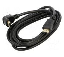 Cable | HDMI 2.0 | HDMI plug,HDMI plug 90° | Len: 3m | black | 30AWG