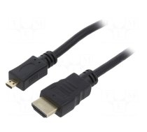 Cable | HDMI 2.0 | HDMI plug,micro HDMI plug | PVC | Len: 5m | black