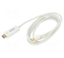 Cable | HDMI plug,mini DisplayPort plug | Len: 1.8m | white | 30AWG