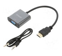 Converter | D-Sub 15pin HD socket,HDMI plug,Jack 3.5mm socket