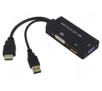 Converter | DisplayPort 1.2a,dual link,HDMI 1.4,USB 2.0 | 0.2m