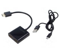 Splitter | HDCP 2.2,HDMI 2.0 | black | Kit: USB cable