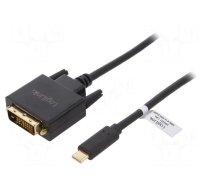 Adapter | DVI-D (24+1) plug,USB C plug | 1.8m | black | black