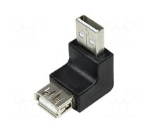 Adapter | USB 2.0 | USB A socket,USB A angled plug | black