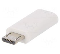 Adapter | USB 2.0 | USB B micro plug,USB C socket | white