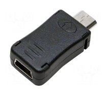 Adapter | USB 2.0 | USB B micro plug,USB mini 5pin socket | black