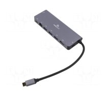 Hub USB | USB 3.1 | PnP | grey | Number of ports: 8 | 5Gbps | 0.15m