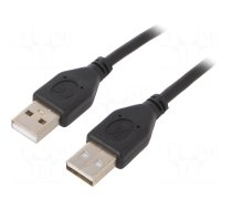 Cable | USB 2.0 | USB A plug,both sides | 1.8m | black | Cablexpert