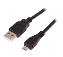 Cable | USB 2.0 | USB A plug,USB B micro plug | 1.8m | black