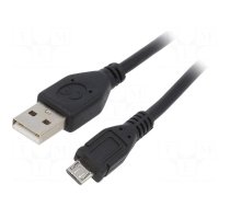 Cable | USB 2.0 | USB A plug,USB B micro plug | gold-plated | 0.3m