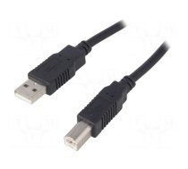 Cable | USB 2.0 | USB A plug,USB B plug | 1.8m | black | Core: Cu