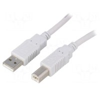 Cable | USB 2.0 | USB A plug,USB B plug | 1.8m | grey | Core: CCA