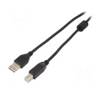 Cable | USB 2.0 | USB A plug,USB B plug | gold-plated | 4.5m | black