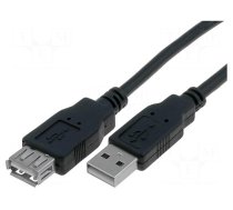 Cable | USB 2.0 | USB A socket,USB A plug | nickel plated | 1.5m