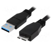 Cable | USB 3.0 | USB A plug,USB B micro plug | nickel plated | 1m