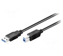 Cable | USB 3.0 | USB A plug,USB B plug | 0.25m | black