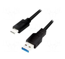 Cable | USB 3.2 | USB A plug,USB C plug | 1m | black | 5Gbps | 15W | 3A | 5V